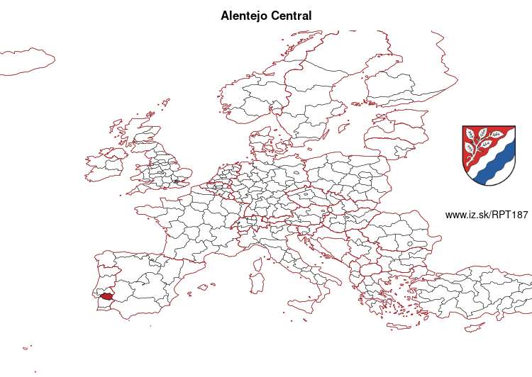 map of Alentejo Central PT187