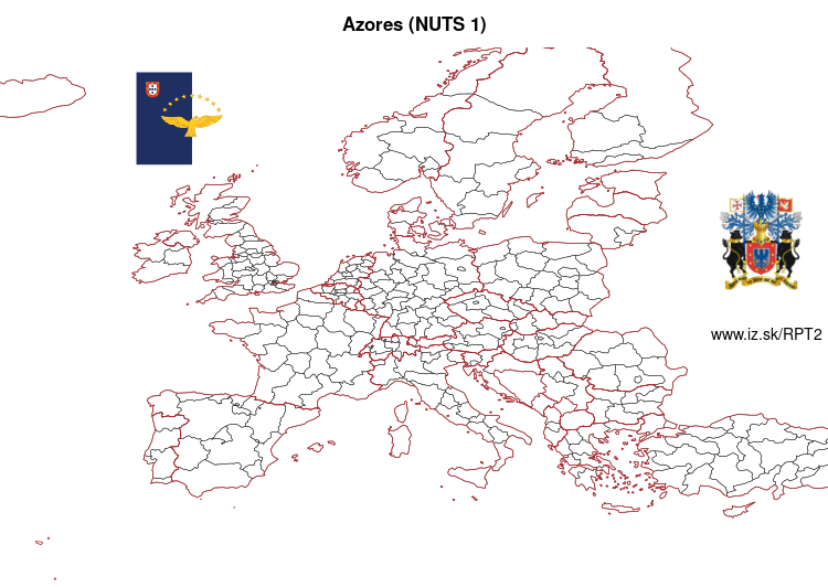 map of Azores (NUTS 1) PT2