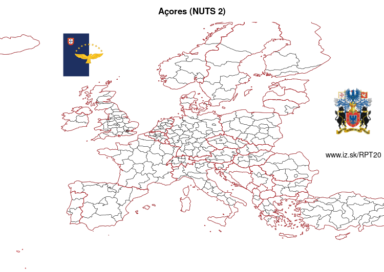 map of Açores (NUTS 2) PT20