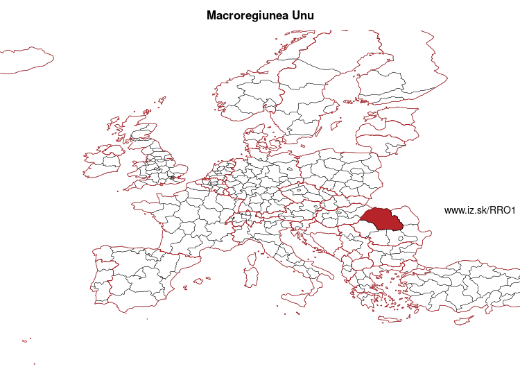 map of Macroregiunea Unu RO1