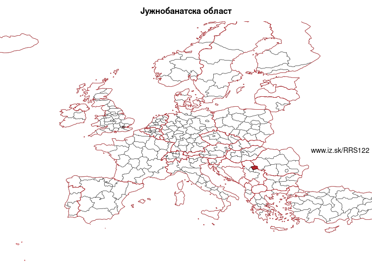 map of Јужнобанатска област RS122