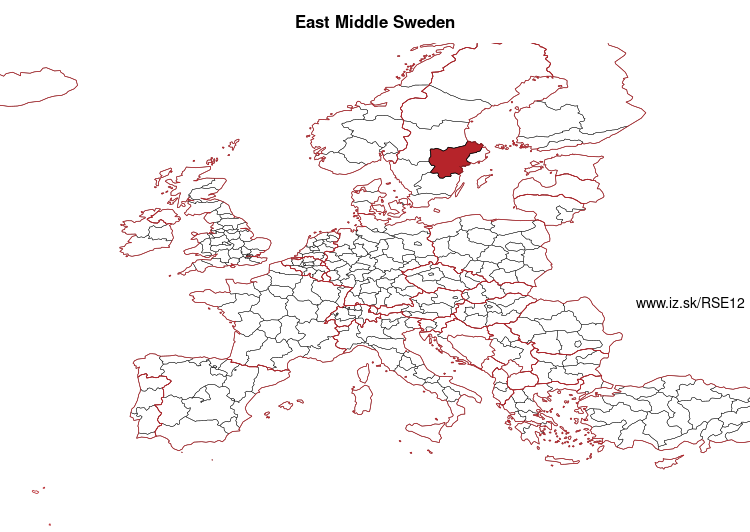 map of East Middle Sweden SE12