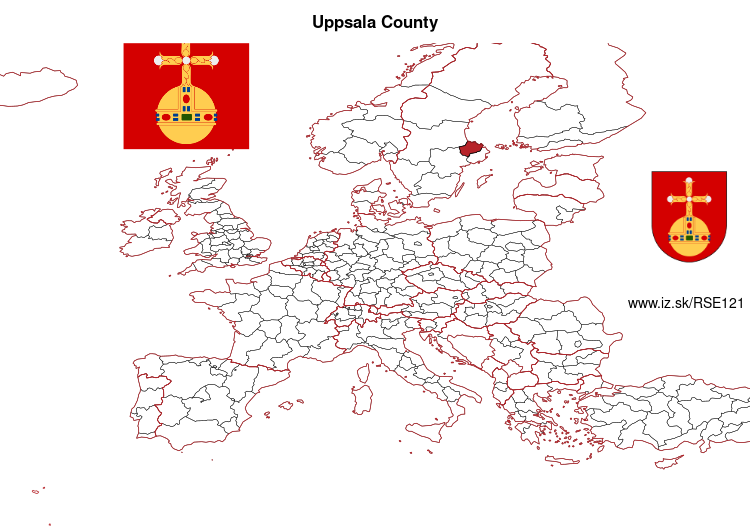 map of Uppsala County SE121