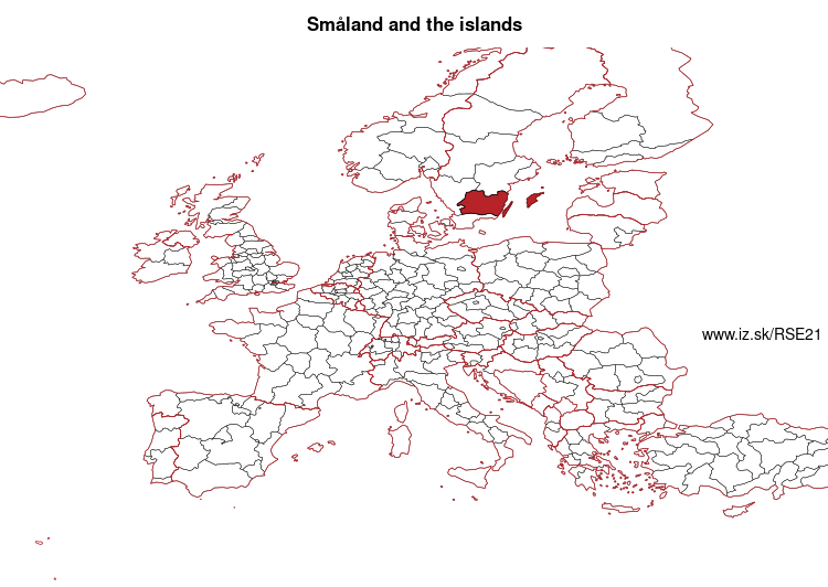 map of Småland and the islands SE21