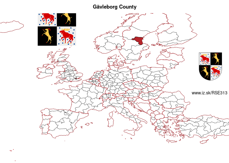 map of Gävleborg County SE313