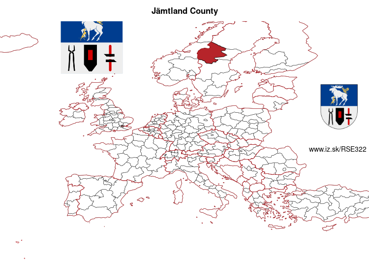 map of Jämtland County SE322