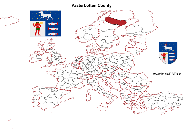 map of Västerbotten County SE331