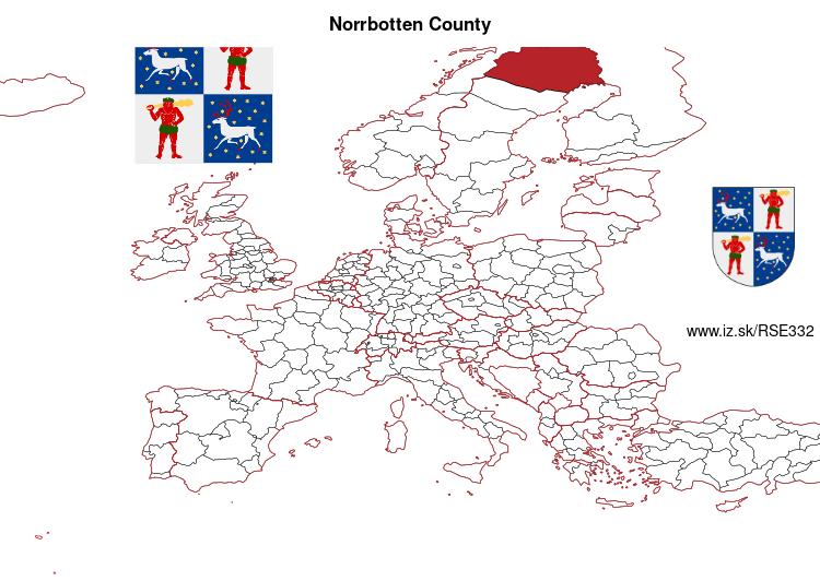 map of Norrbotten County SE332