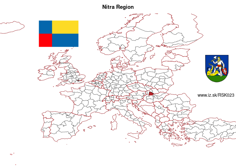 map of Nitra Region SK023