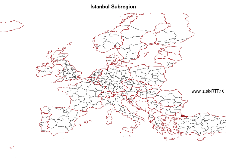 map of Istanbul Subregion TR10