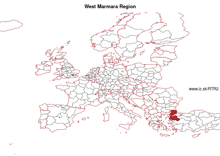 map of West Marmara Region (statistical) TR2