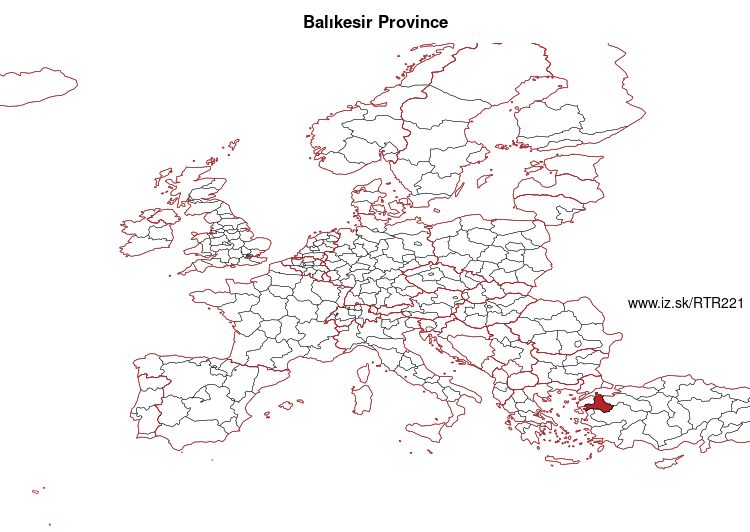 map of Balıkesir Province TR221