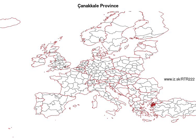 map of Çanakkale Province TR222