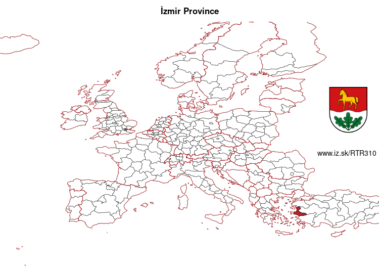 map of İzmir Province TR310