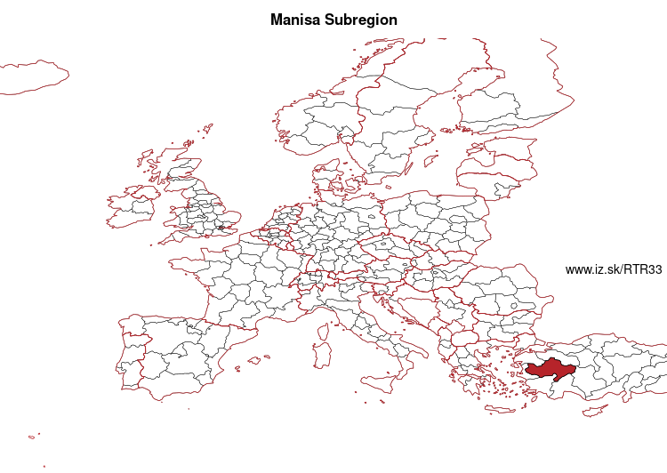 map of Manisa Subregion TR33