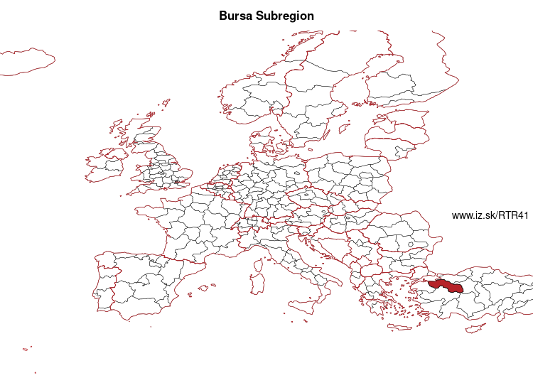 map of Bursa Subregion TR41