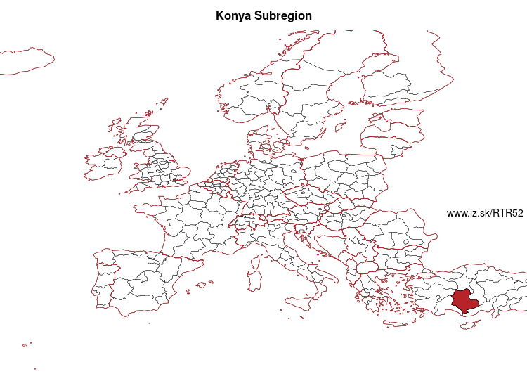 map of Konya Subregion TR52