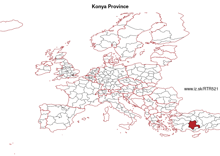 map of Konya Province TR521