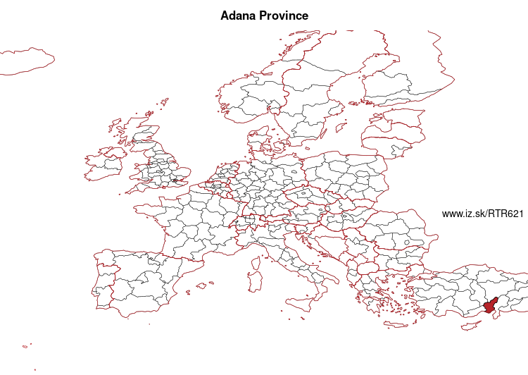 map of Adana Province TR621