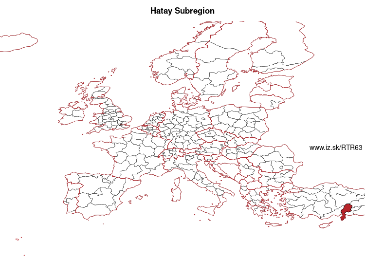 map of Hatay Subregion TR63