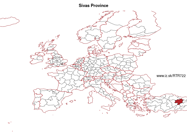 map of Sivas Province TR722