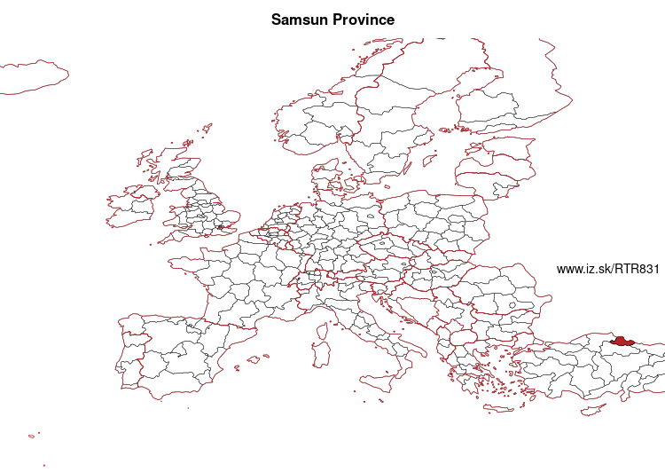 map of Samsun Province TR831