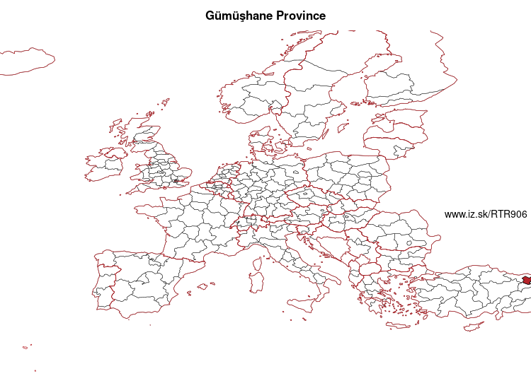 map of Gümüşhane Province TR906