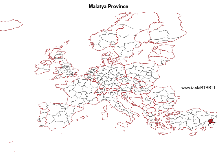 map of Malatya Province TRB11