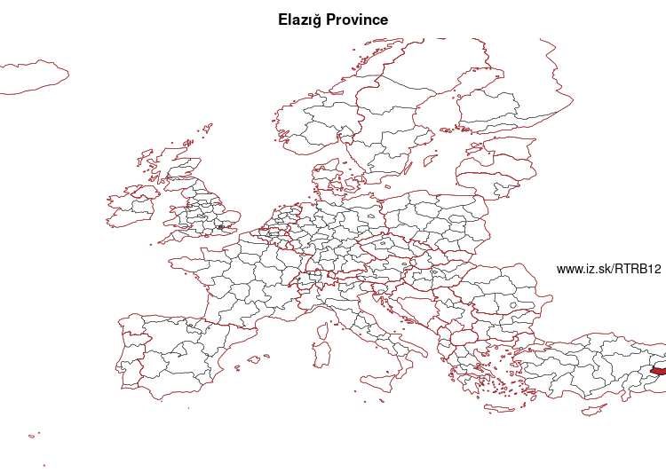 map of Elazığ Province TRB12