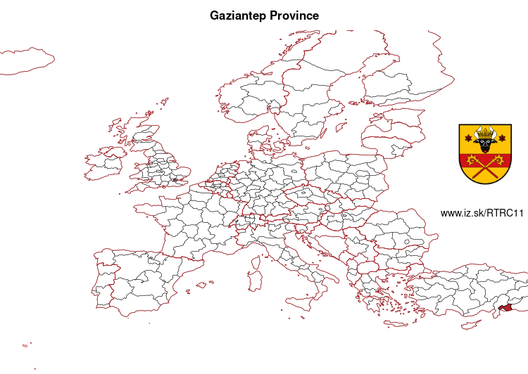 map of Gaziantep Province TRC11