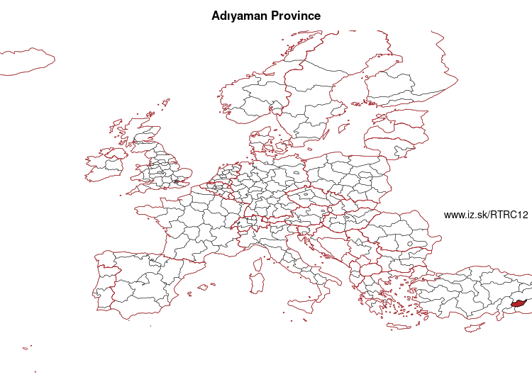 map of Adıyaman Province TRC12