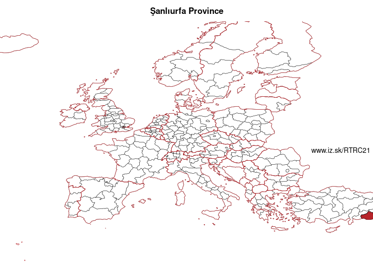 map of Şanlıurfa Province TRC21