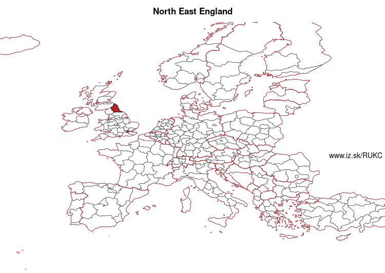 map of North East England UKC
