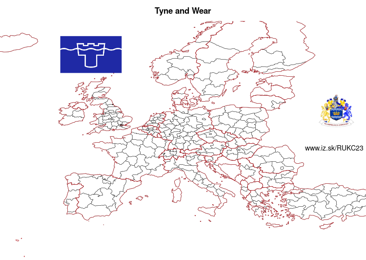 map of Tyne and Wear UKC23