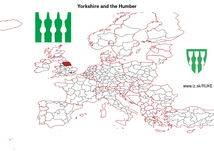 map of Yorkshire and the Humber UKE