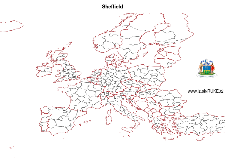 map of Sheffield UKE32