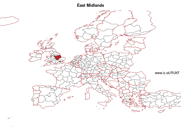 map of East Midlands UKF
