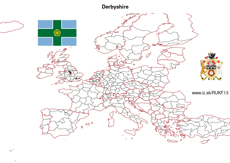 map of Derbyshire UKF13