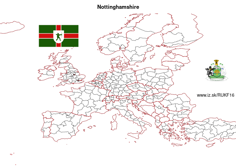 map of Nottinghamshire UKF16