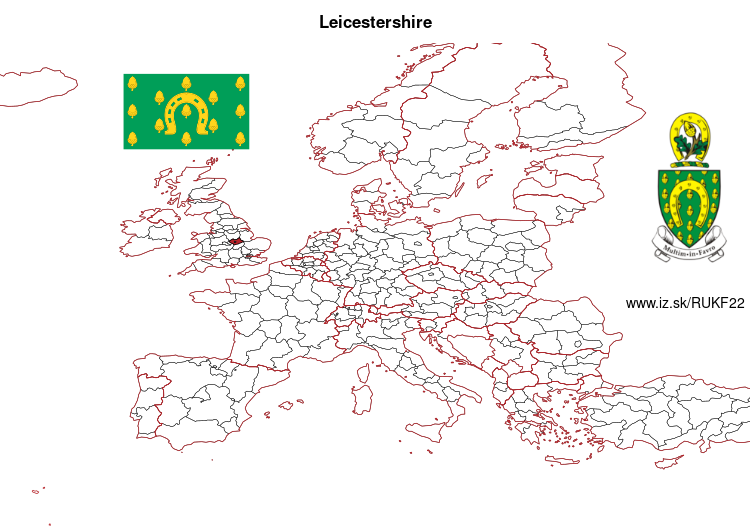 map of Leicestershire UKF22