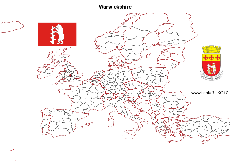 map of Warwickshire UKG13