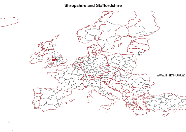 map of Shropshire and Staffordshire UKG2