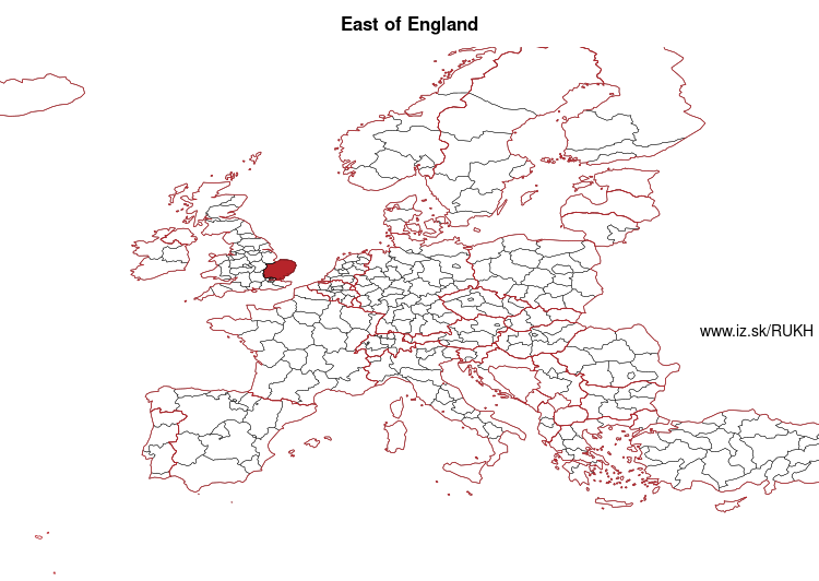 map of East of England UKH