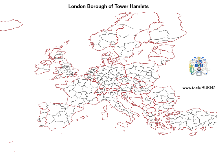 map of London Borough of Tower Hamlets UKI42