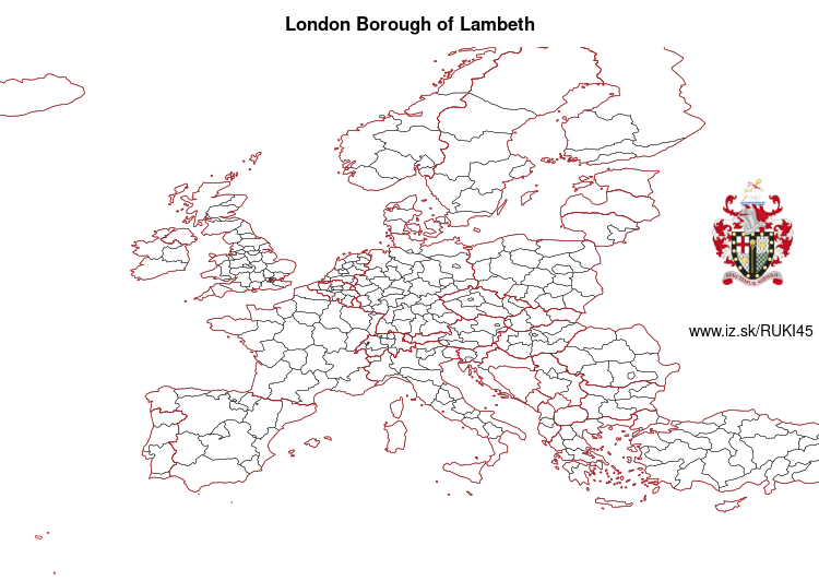 map of London Borough of Lambeth UKI45