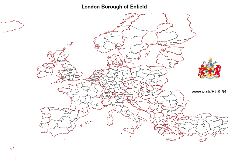map of London Borough of Enfield UKI54