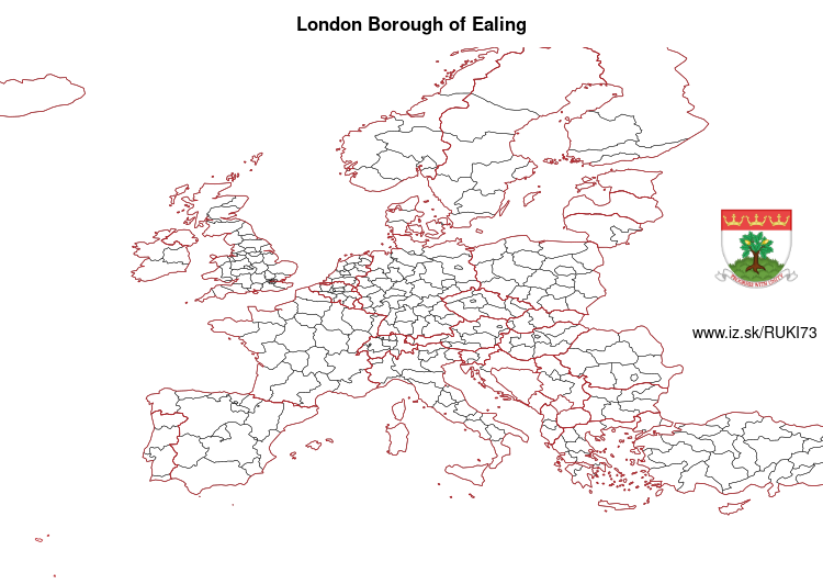 map of London Borough of Ealing UKI73