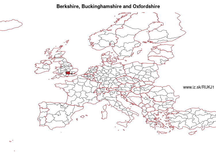 map of Berkshire, Buckinghamshire and Oxfordshire UKJ1