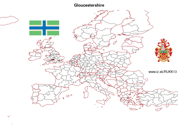 map of Gloucestershire UKK13