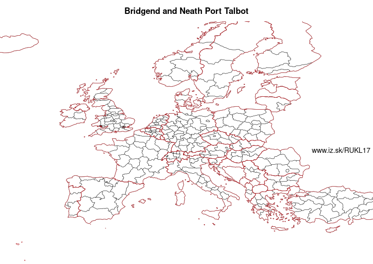 map of Bridgend and Neath Port Talbot UKL17